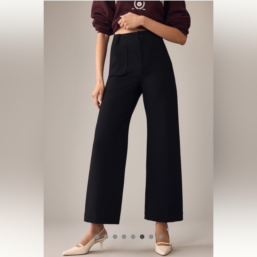 Anthropologie The Colette Cropped Wide-Leg Pants by Maeve: Ponte Edition, 24T